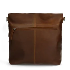 Manfield Cognac leren shopper met hengsel^ Shoppers
