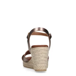 Manfield Cognac leren sleehakken^DAMES Espadrilles|Sandalen