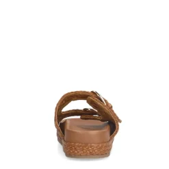 Manfield Cognac leren slippers^DAMES Slippers