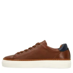No Stress Cognac leren sneakers^Heren Sneakers