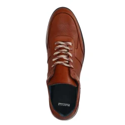 Manfield Cognac leren sneakers^Heren Sneakers