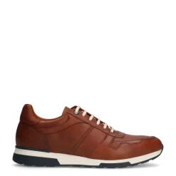 Van Lier Cognac leren sneakers^Heren Sneakers