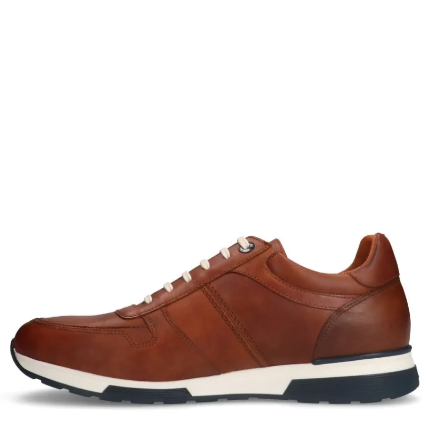 Van Lier Cognac leren sneakers^Heren Sneakers