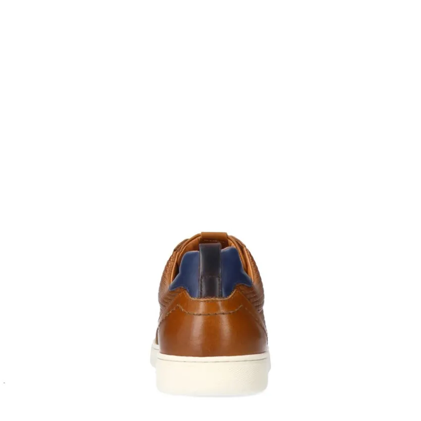 No Stress Cognac leren sneakers^Heren Sneakers