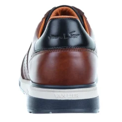 Manfield Cognac leren sneakers^Heren Sneakers
