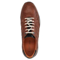 Manfield Cognac leren sneakers^Heren Sneakers