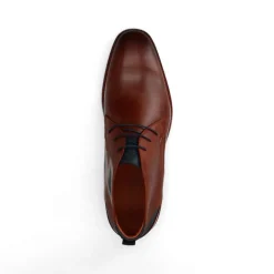 Van Lier Cognac leren veterboots^Heren Veterschoenen