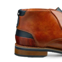 Van Lier Cognac leren veterboots^Heren Veterschoenen