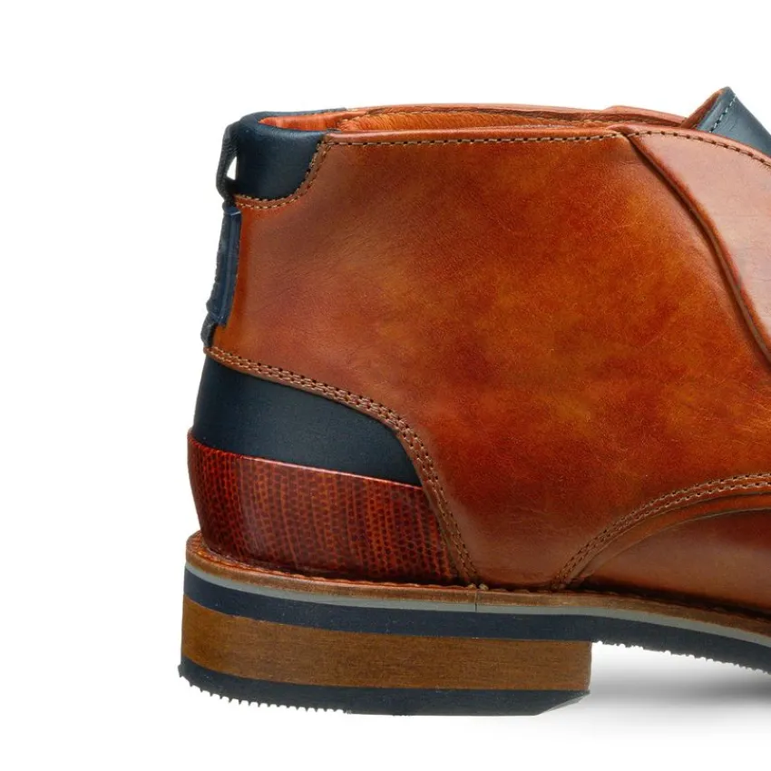 Van Lier Cognac leren veterboots^Heren Veterschoenen