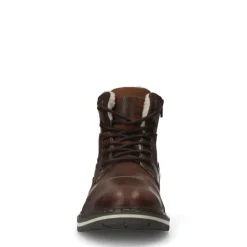 Manfield Cognac leren veterboots^Heren Boots
