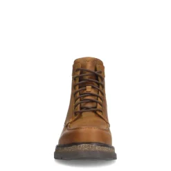 Manfield Cognac leren veterboots^Heren Boots