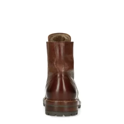 Manfield Cognac leren veterboots^Heren Boots