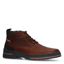 Manfield Cognac leren veterboots^Heren Boots