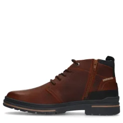 Manfield Cognac leren veterboots^Heren Boots