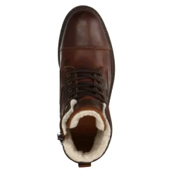 Manfield Cognac leren veterboots^Heren Boots