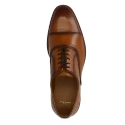 Manfield Cognac leren veterschoen^Heren Veterschoenen