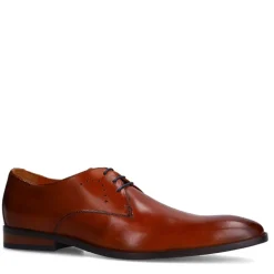 Van Lier Cognac leren veterschoenen^Heren Veterschoenen