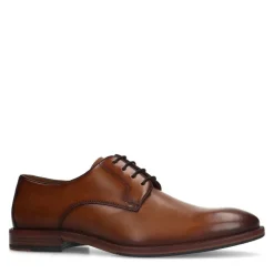 Manfield Cognac leren veterschoenen^Heren Veterschoenen
