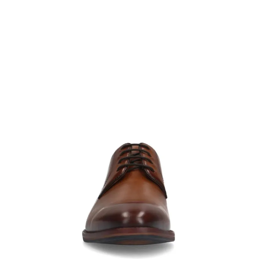 Manfield Cognac leren veterschoenen^Heren Veterschoenen