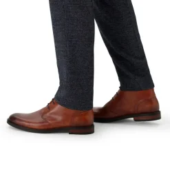 Van Lier Cognac leren veterschoenen^Heren Veterschoenen