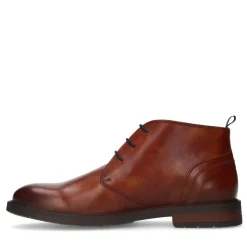 Van Lier Cognac leren veterschoenen^Heren Veterschoenen