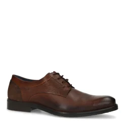 Manfield Cognac leren veterschoenen^Heren Veterschoenen