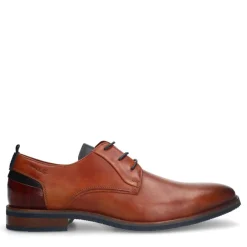 Van Lier Cognac leren veterschoenen^Heren Veterschoenen