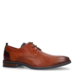 Van Lier Cognac leren veterschoenen^Heren Veterschoenen