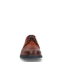 Van Lier Cognac leren veterschoenen^Heren Veterschoenen