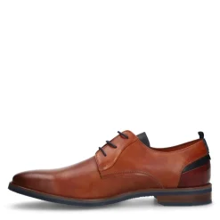 Van Lier Cognac leren veterschoenen^Heren Veterschoenen