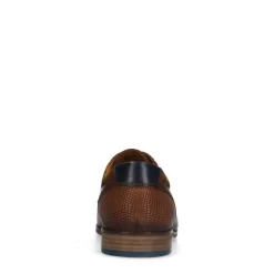 Manfield Cognac leren veterschoenen^Heren Veterschoenen