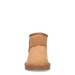 Manfield Cognac suède boots^DAMES Enkellaarsjes