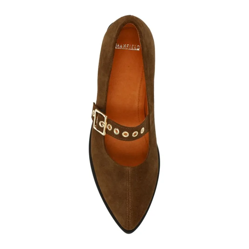 Manfield Cognac suède loafers^DAMES Loafers