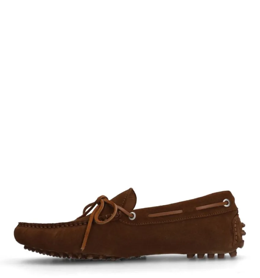 Manfield Cognac suède loafers^Heren Loafers