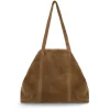 Manfield Cognac suède shopper^ Shoppers