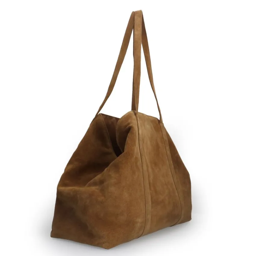 Manfield Cognac suède shopper^ Shoppers
