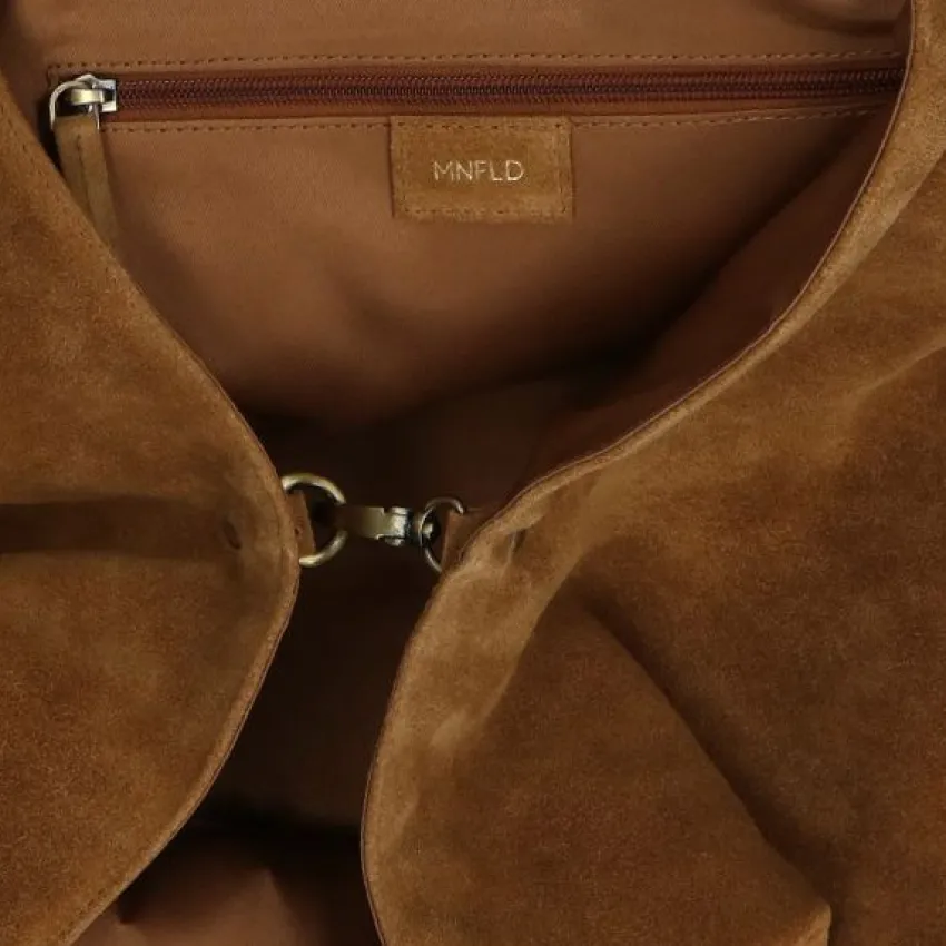 Manfield Cognac suède shopper^ Shoppers