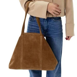 Manfield Cognac suède shopper^ Shoppers