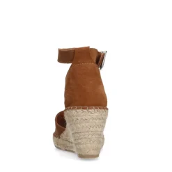 Manfield Cognac suède sleehakken^DAMES Espadrilles|Sandalen