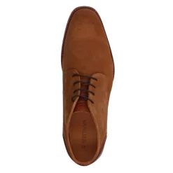 Van Lier Cognac suède veterboots^Heren Boots
