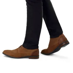 Van Lier Cognac suède veterboots^Heren Boots