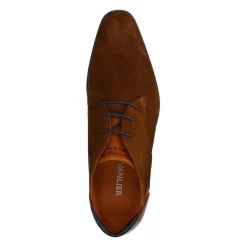Van Lier Cognac suède veterboots^Heren Boots