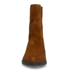 Manfield Cognac suède western boots^DAMES Enkellaarsjes