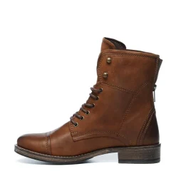 Manfield Cognac veterlaarsjes^DAMES Enkellaarsjes