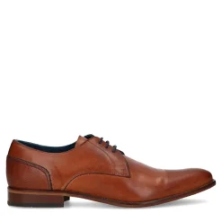 Manfield Cognac veterschoenen^Heren Veterschoenen