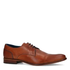 Manfield Cognac veterschoenen^Heren Veterschoenen