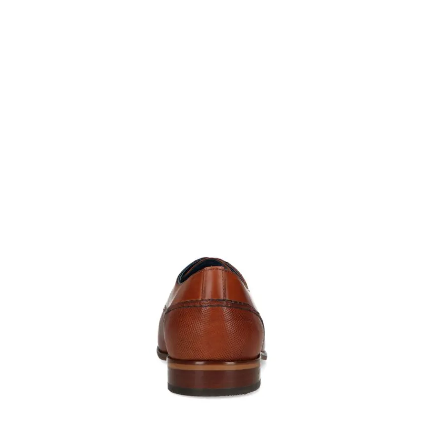Manfield Cognac veterschoenen^Heren Veterschoenen