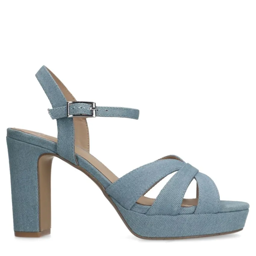 Manfield Denim sandalen met hak^DAMES Sandalen