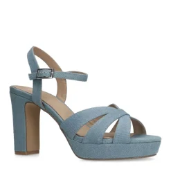 Manfield Denim sandalen met hak^DAMES Sandalen