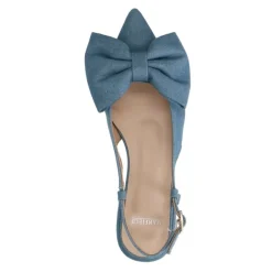 Manfield Denim slingbacks met strik^DAMES Pumps|Loafers